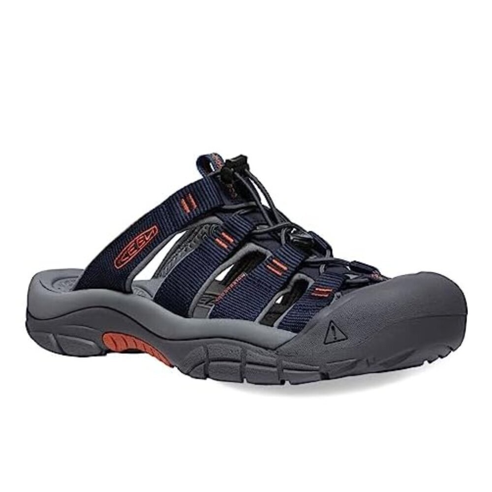 NEW KEEN Men's Newport Closed Toe Slip On Slide Sandals Sky Captain/Bombay Brown